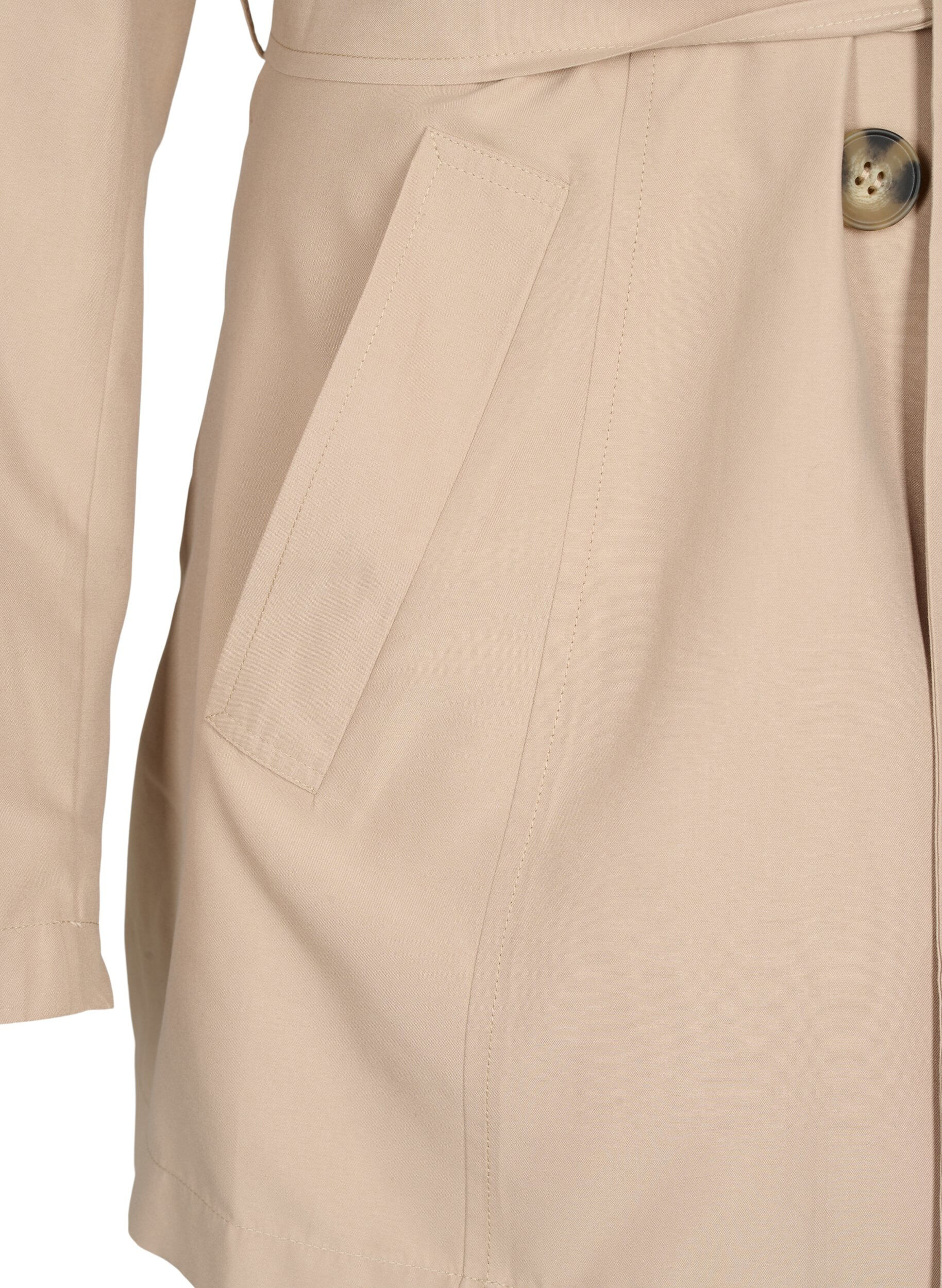 Zizzi Trenchcoat met riem en zakken, Nomad, Packshot image number 3