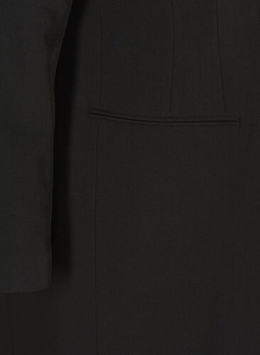 Klassieke lange blazer in viscosemix, Black, Packshot image number 3