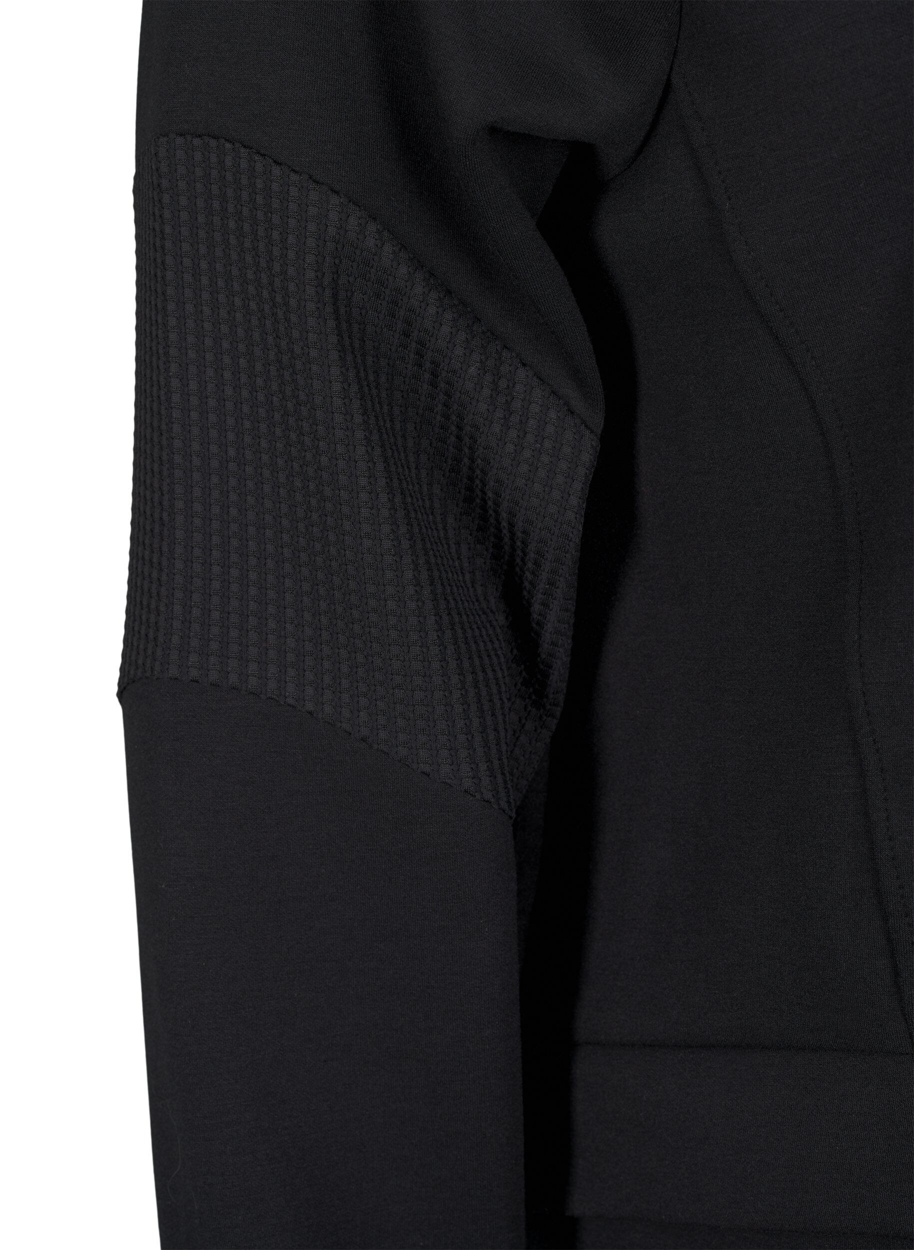 Zizzi Capuchon cardigan met zakken, Black, Packshot image number 3