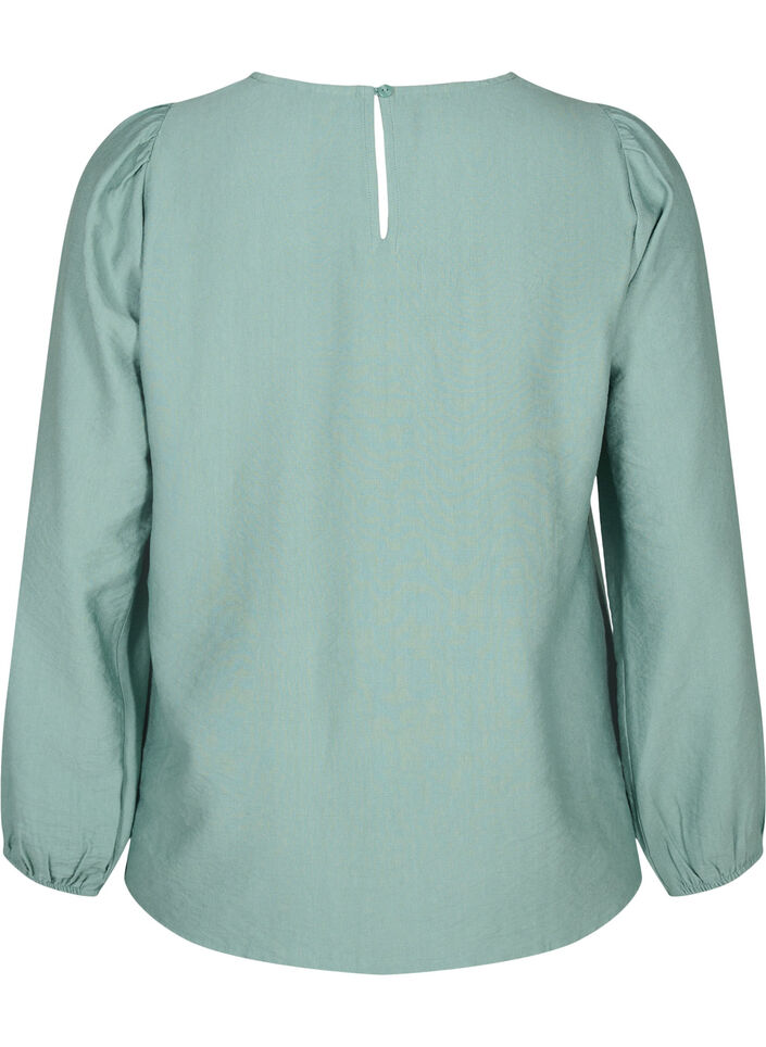 Blouse van viscose met gehaakt detail, Chinois Green, Packshot image number 1