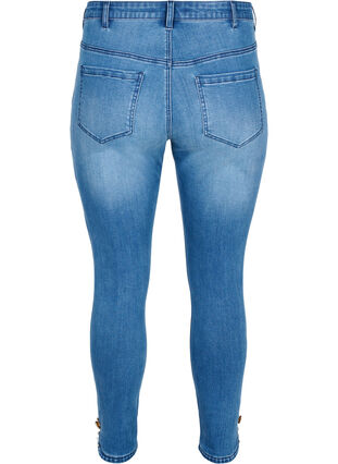 Cropped Amy jeans met kralen detail, Blue denim, Packshot image number 1