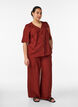 Losse broek met elastische tailleband en zakken, Rood, Model image number 0