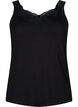 Viscose top met kanten rand, Zwart, Packshot image number 0