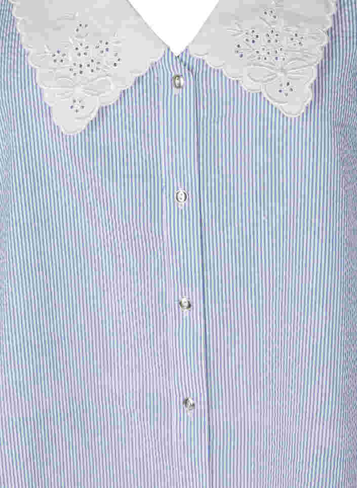 Gestreepte mouwloze blouse met kraag, Marlin, Packshot image number 2