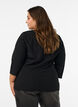Blouse met asymmetrische drapering en 3/4-mouwen, Zwart, Model image number 2