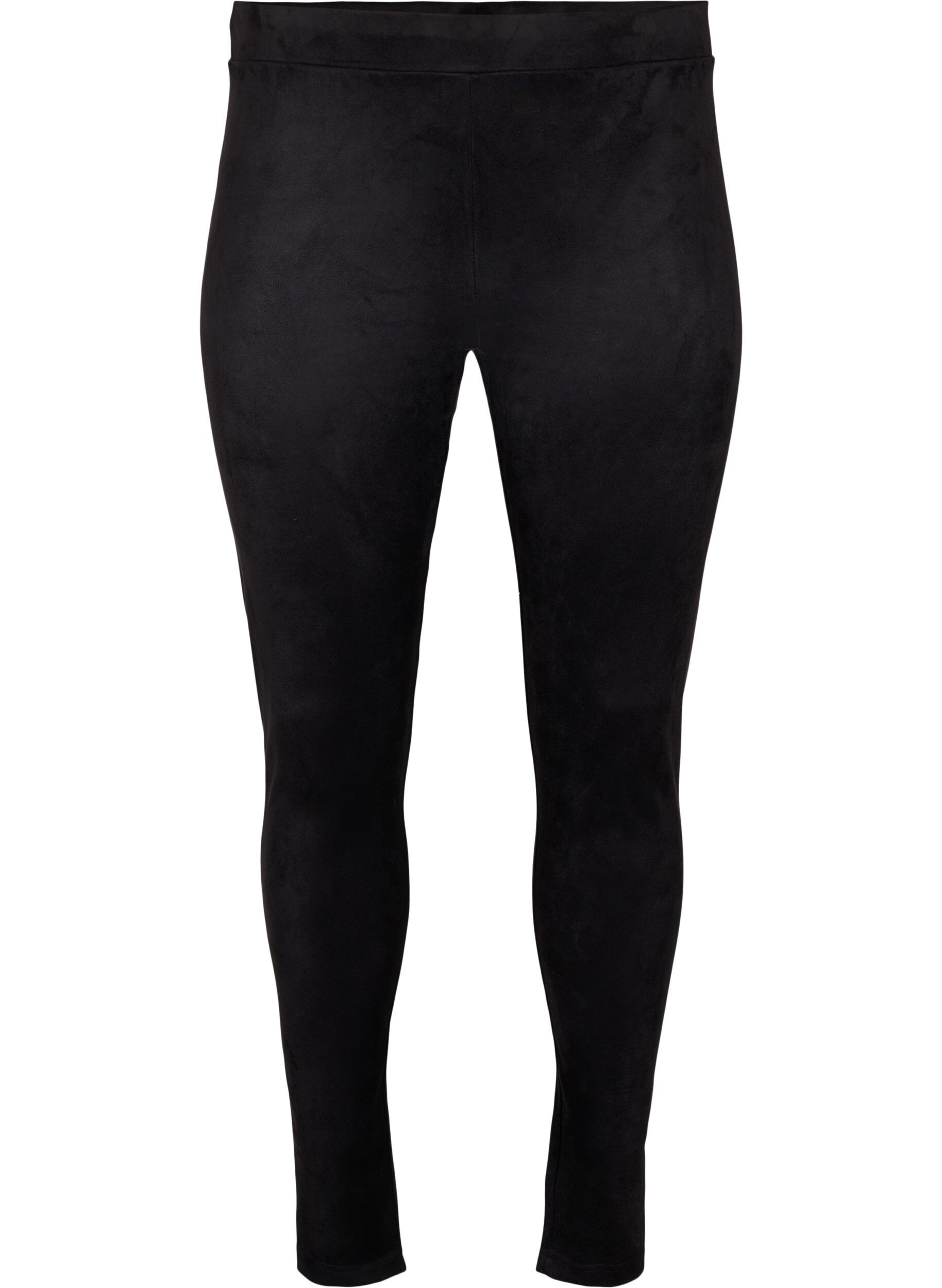 Zizzi Leggings in imitatiesu&egrave;de, Black, Packshot image number 0