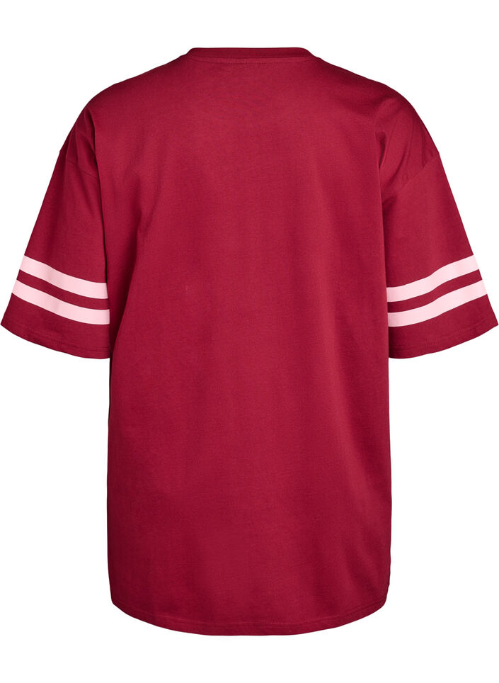 Sportief oversized college T-shirt, Rood, Packshot image number 1