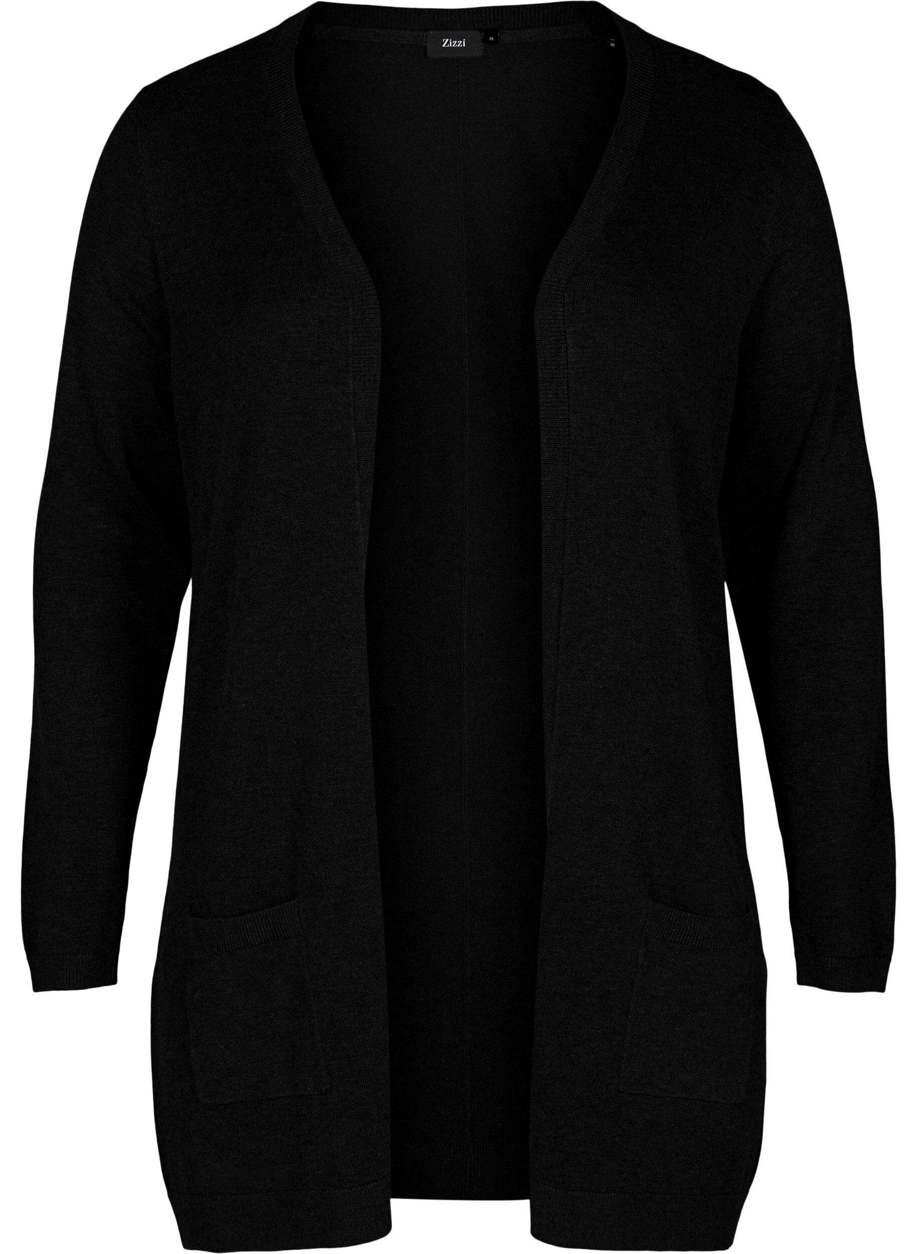 Lang gebreid vest in viscosemix