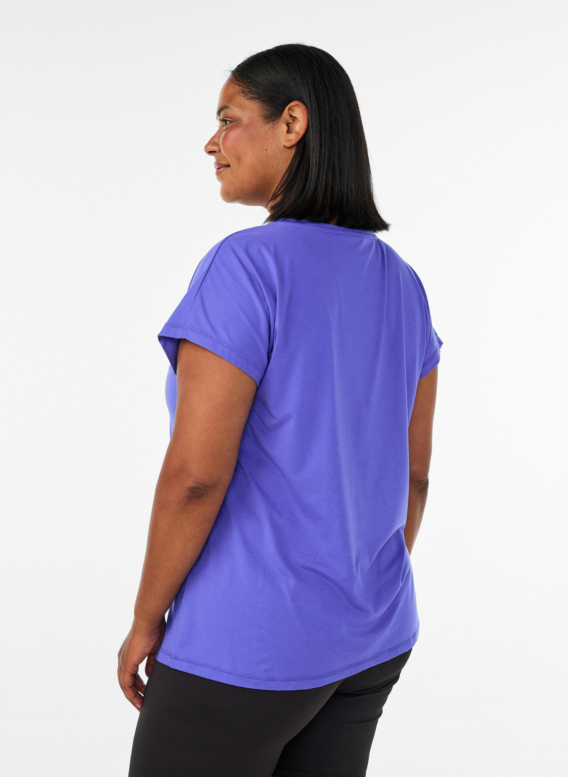 ZizziEffen gekleurd trainingsshirt, Blauw, Model image number 2