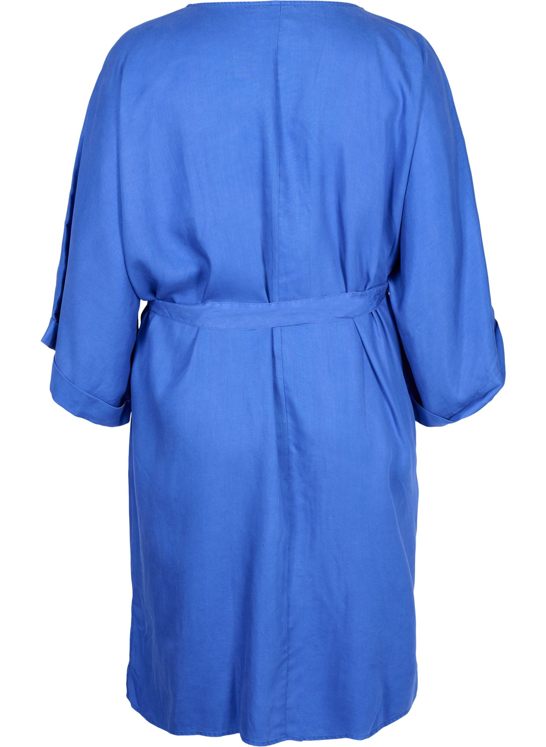 ZizziJurk met 3/4 mouwen en striksluiting, Blauw, Packshot image number 1