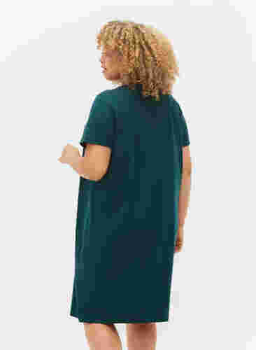 Katoenen nachthemd met korte mouwen, Deep Teal w. Cool It, Model image number 1