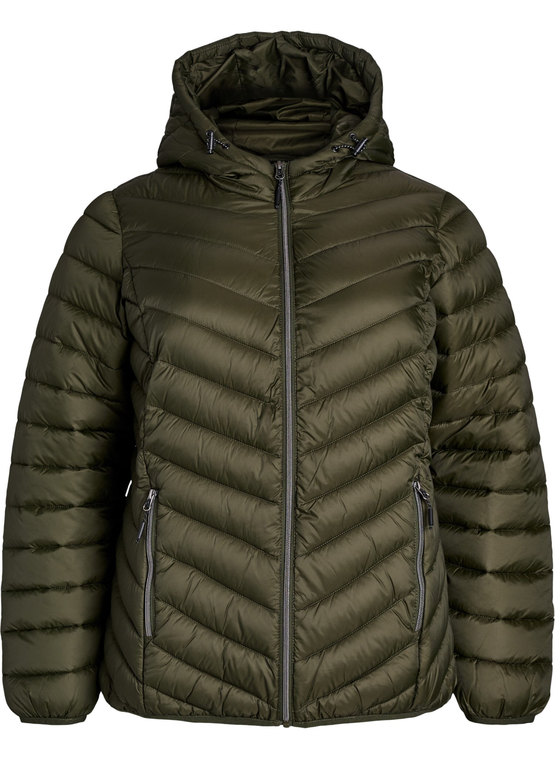ZizziLichtgewicht jas met capuchon, Groen, Packshot image number 0