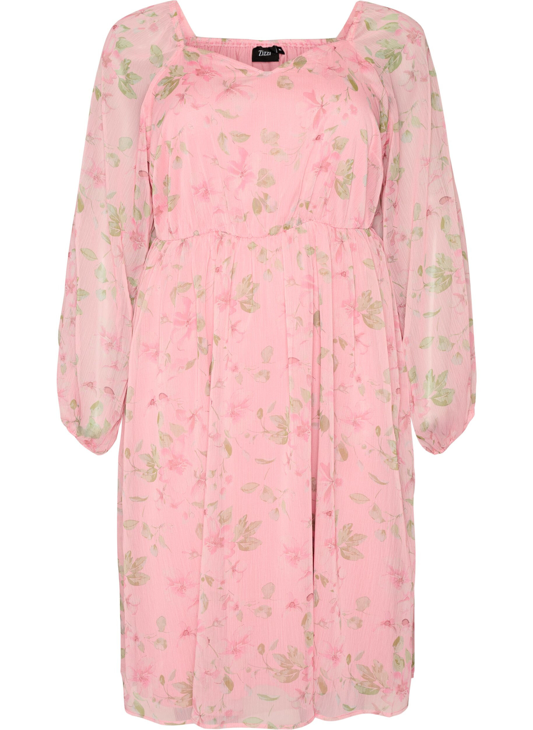 Chiffon feestjurk met lange mouwen