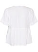 Blouse in linnen en viscose met een V-hals en knoopsluiting, Wit, Packshot image number 1