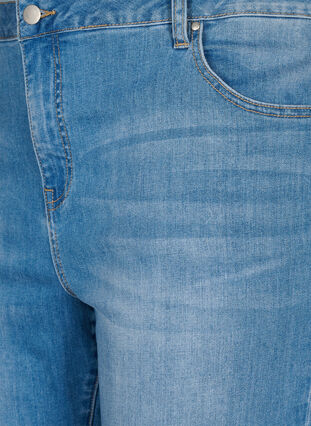 Cropped jeans met contrast, Blue denim, Packshot image number 2