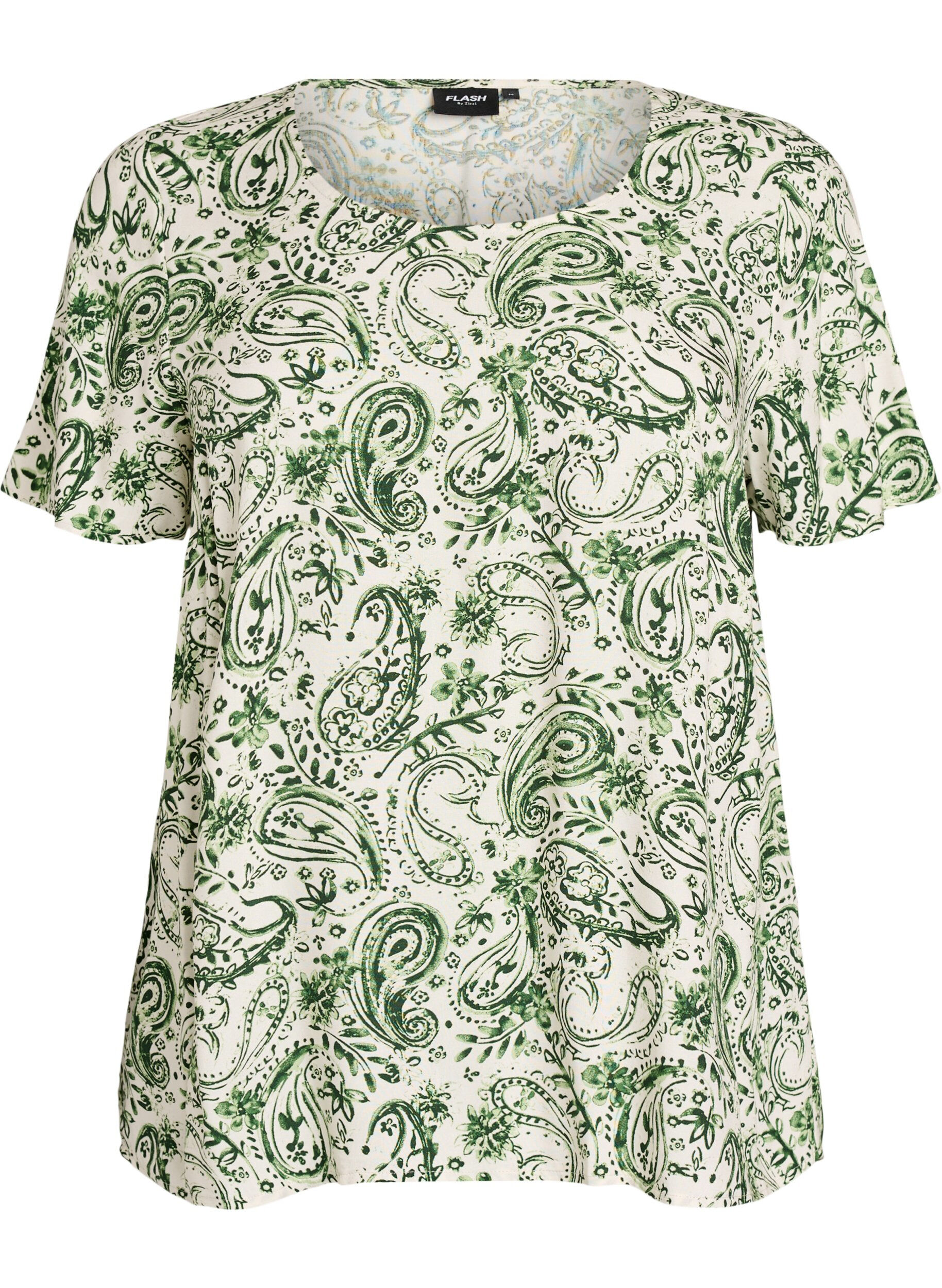 Viscose blouse met korte mouwen en print