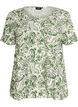 Viscose blouse met korte mouwen en print, Groen, Packshot image number 0