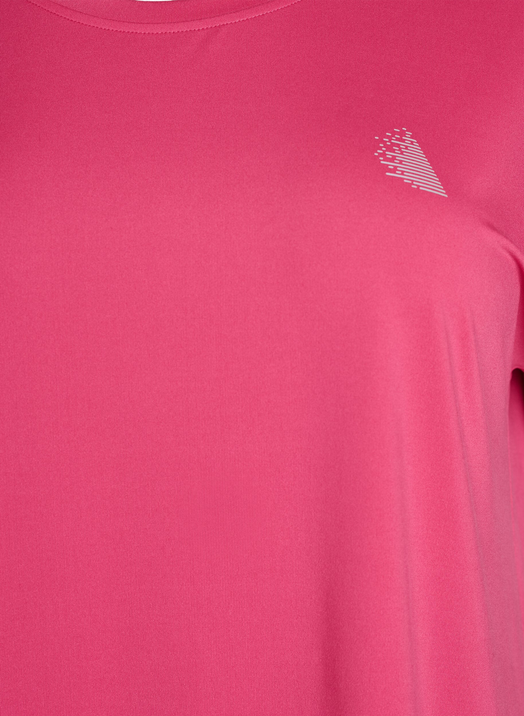 Zizzi Effen gekleurd trainingsshirt, Roze, Packshot image number 2