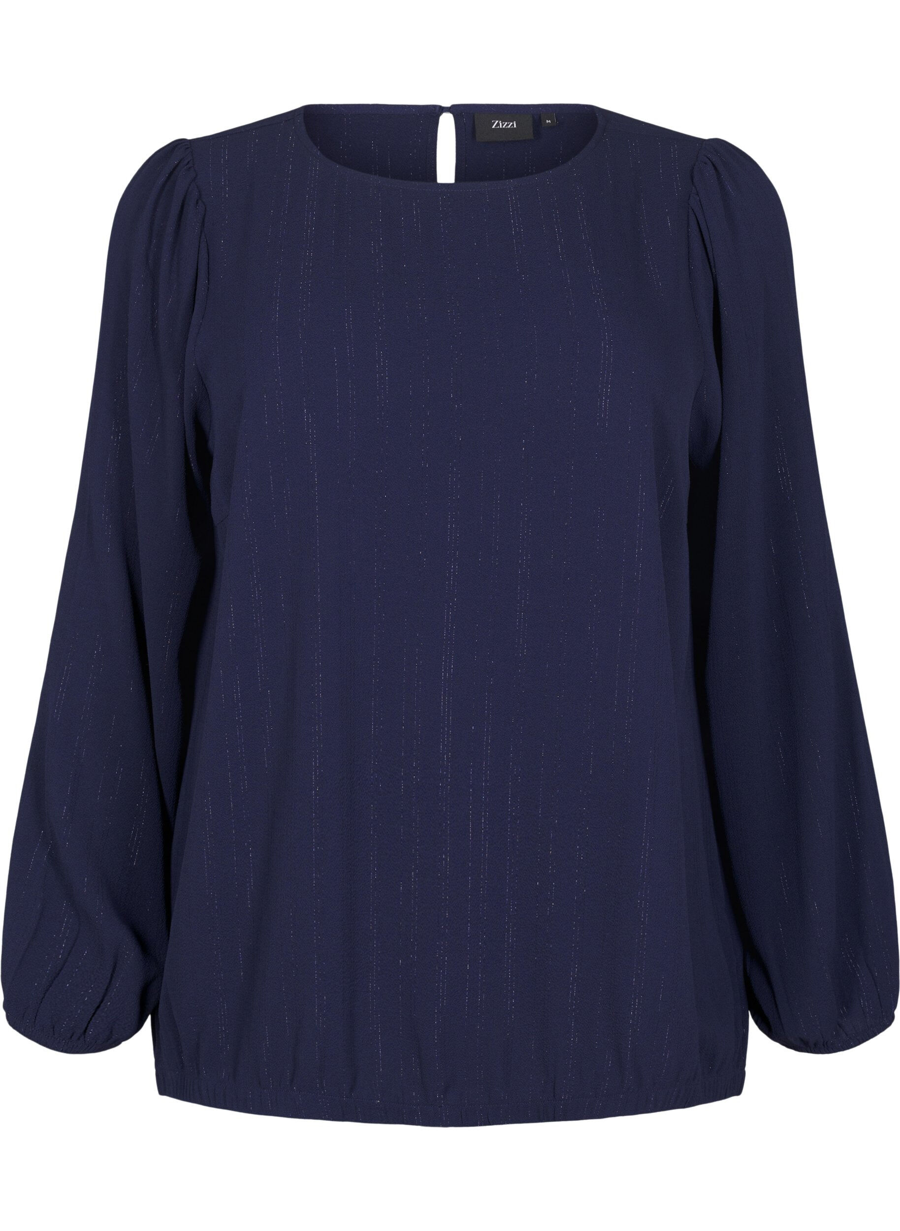 Zizzi Blouse met zilveren glitter, Blauw, Packshot image number 0