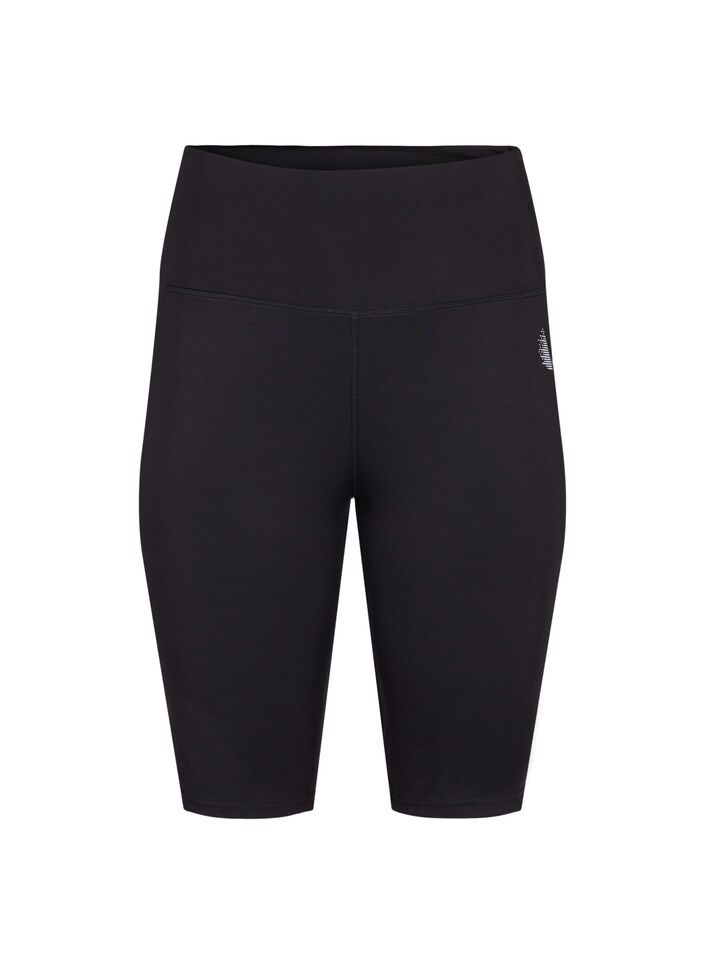 Lange strakke sport shorts, Zwart, Packshot