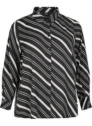 Gestreepte shirt met lange mouwen, Black Stripe