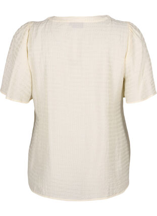 Lyocell overhemdblouse met textuur, Antique White, Packshot image number 1