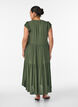 Midi jurk van viscose met ruches mouwen, Groen, Model image number 0