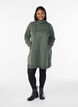 Kort sweatshirt jurk met hoge kraag en zakken, Groen, Model image number 1
