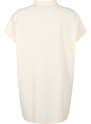 Lang gestreept katoenen overhemd, White/Natrual Stripe, Packshot image number 1