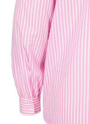 Gestreepte blouse in katoen, White/ Pink Stripe, Packshot image number 3