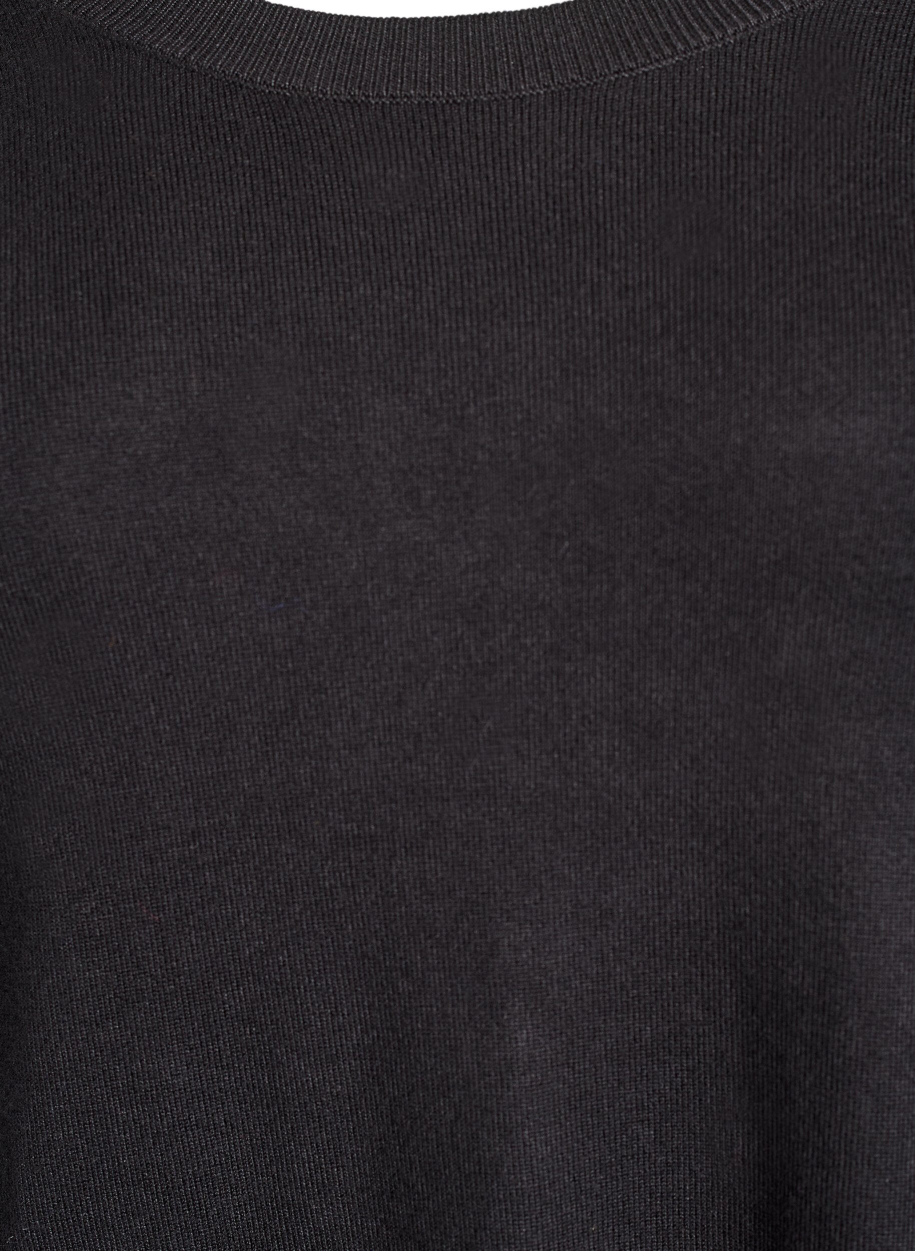 ZizziGebreide blouse met knopen aan de zijkant, Zwart, Packshot image number 2