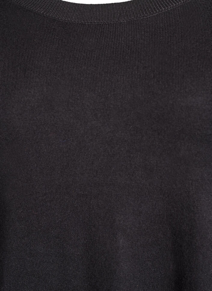 Gebreide blouse met knopen aan de zijkant, Zwart, Packshot image number 2