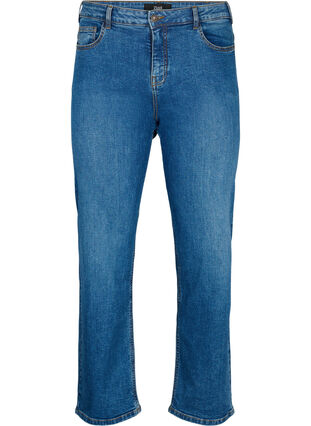Gemma-jeans met hoge taille en normale pasvorm, Blue denim, Packshot image number 0