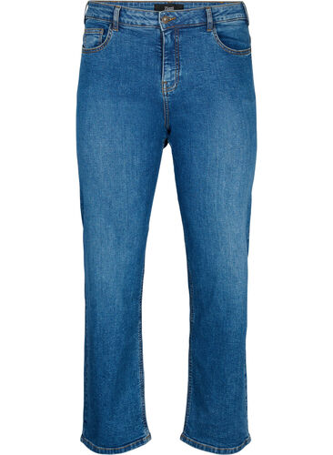 Gemma-jeans met hoge taille en normale pasvorm, Blue denim, Packshot image number 0