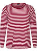 Gestreepte blouse met lange mouwen, Roze, Packshot image number 0