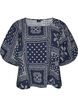 Viscose blouse met paisleymotief en ballonnenmouwen, Blauw, Packshot image number 0