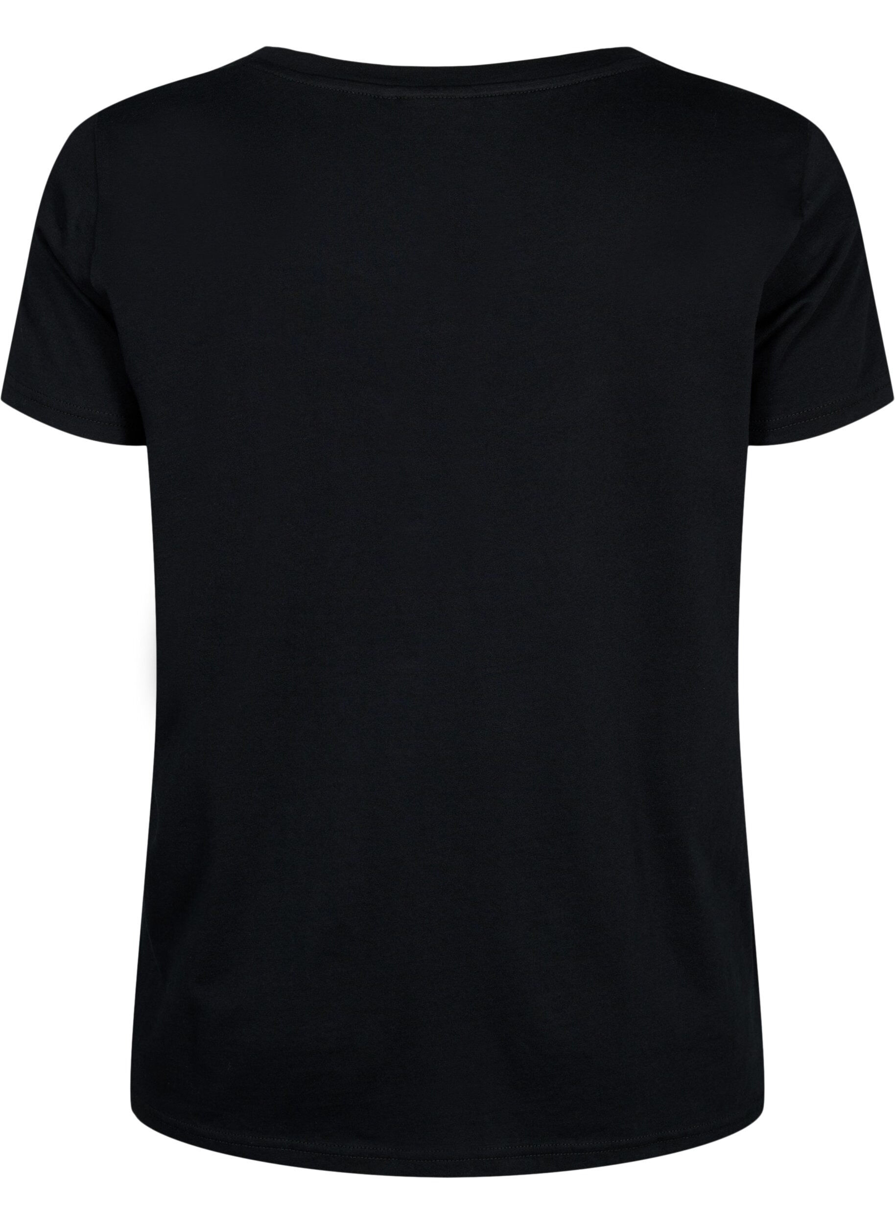 Zizzi Sport-T-shirt met print, Black w. Graphics, Packshot image number 1