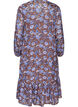 Midijurk met bloemenprint en ruchezoom, Bruin, Packshot image number 1