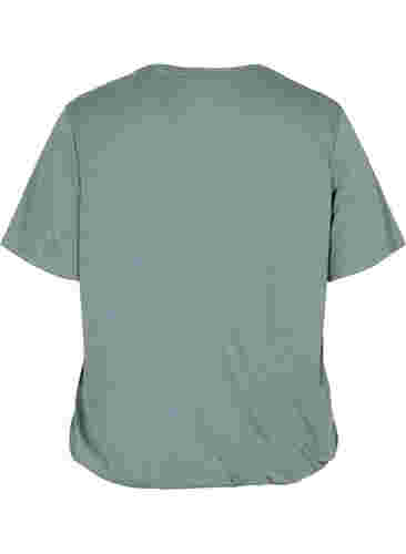 	 Gemêleerd t-shirt met elastische rand, Balsam Green Mél, Packshot image number 1