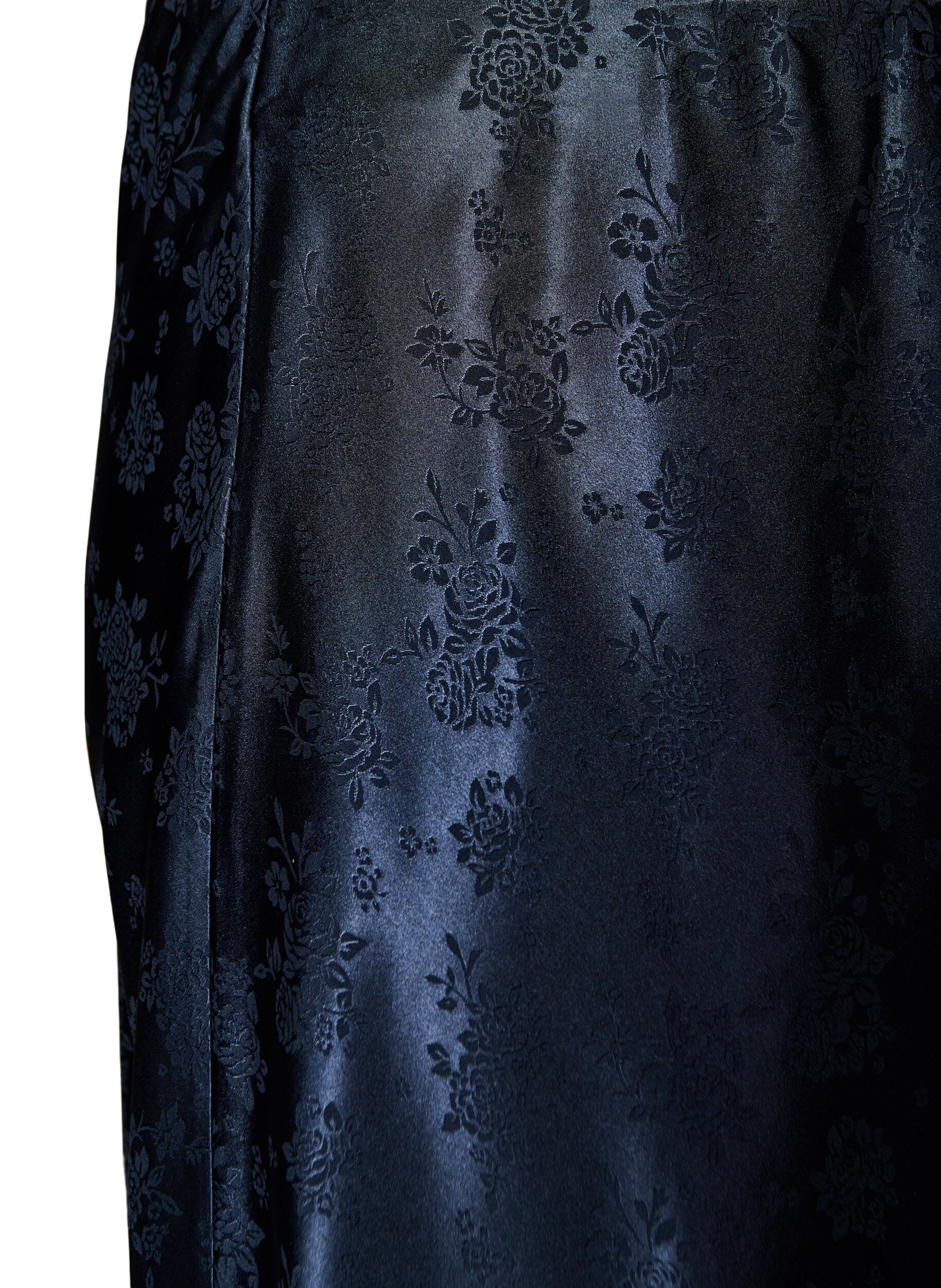 ZizziSatijnen rok met een tonale bloemenprint, Blauw, Packshot image number 2