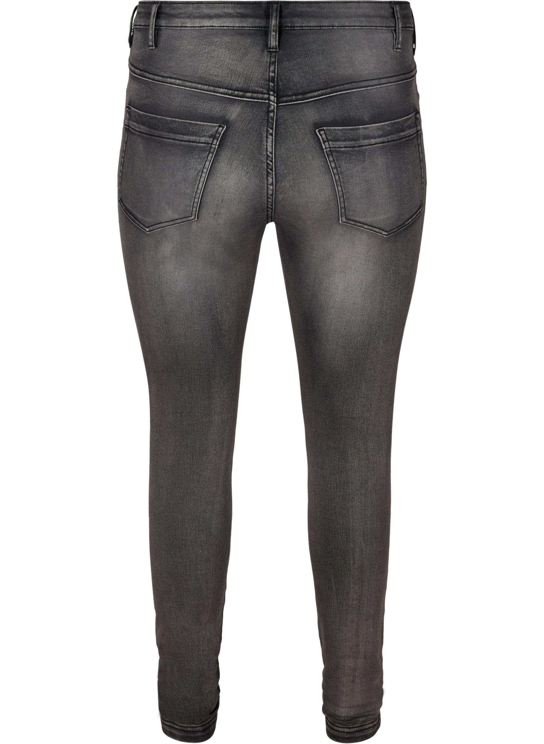 Zizzi Super slim Amy jeans met hoge taille, Dark Grey Denim, Packshot image number 1