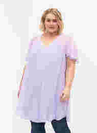 Losse jurk met korte mouwen, Purple Heather, Model