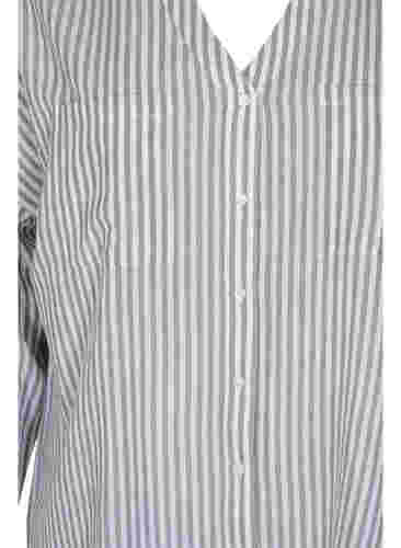 Gestreepte tuniek met v-hals en knopen, Balsam Green Stripe, Packshot image number 2