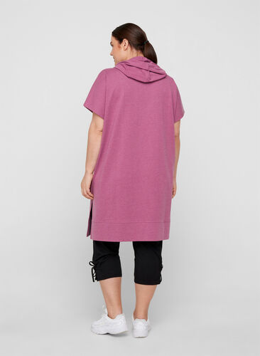 Lang sweatshirt met korte mouwen, Grape Nectar Melange, Model image number 1