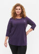 Trainingsblouse met 3/4-mouwen, Paars, Model image number 0