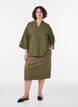 Losse gestreepte shirt met 3/4 mouwen, Groen, Model image number 1