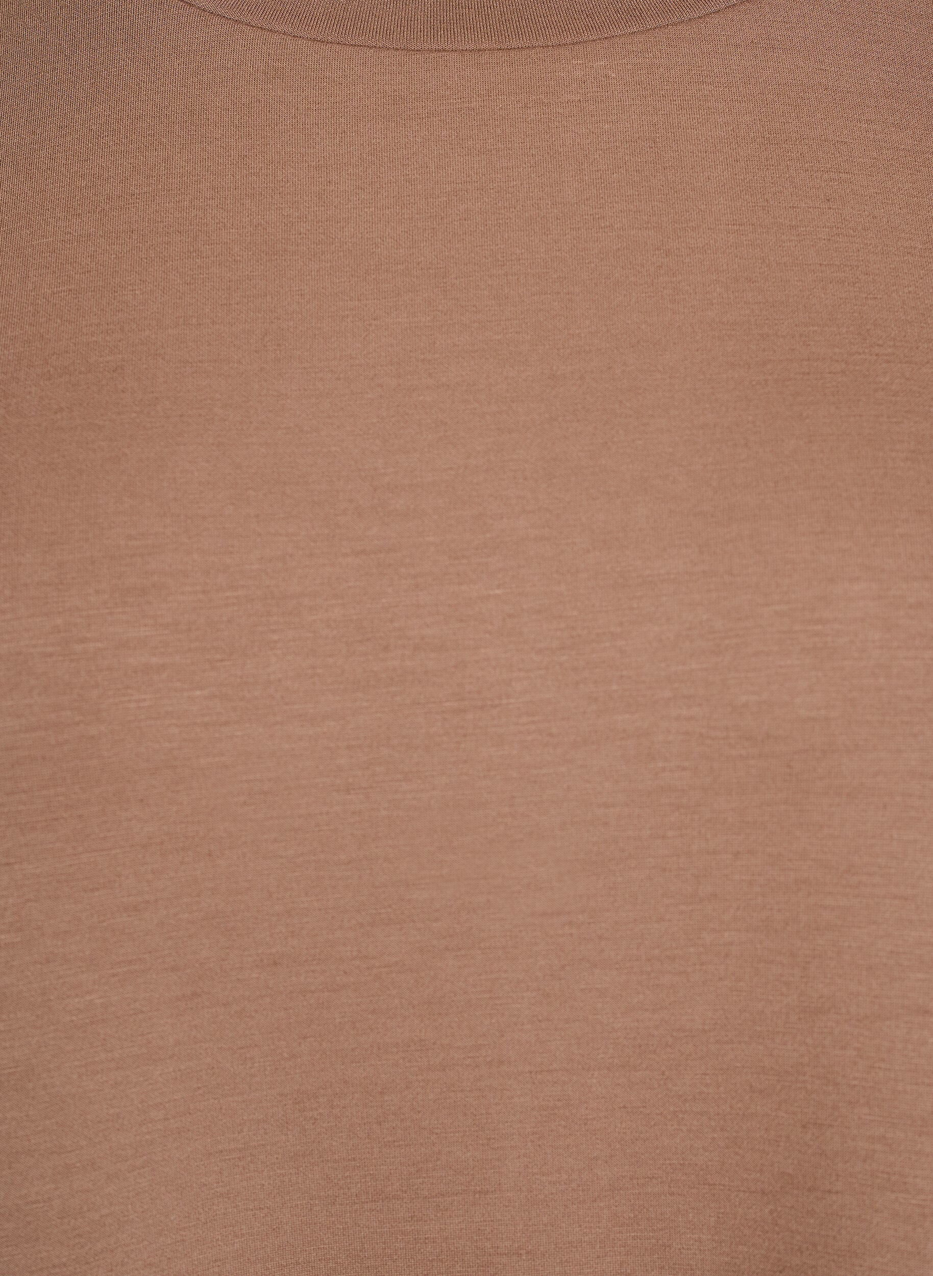 Zizzi T-shirtjurk van jersey met zijsplitten, Bruin, Packshot image number 2