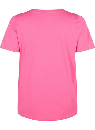 Katoenen t-shirt met opdruk, Shocking Pink SUN, Packshot image number 1