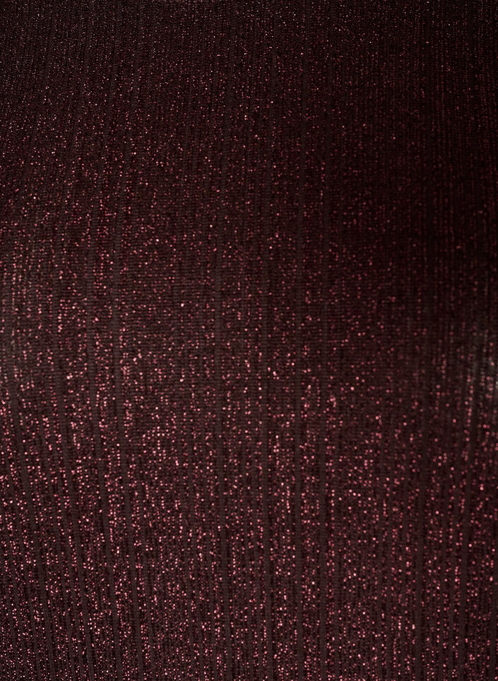 Blouse met verticale structuur en glitterdraad, Bruin, Packshot image number 2