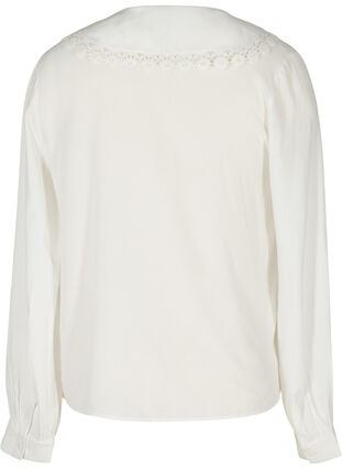 Viscose blouse met kraag van broderie anglaise, Snow White, Packshot image number 1